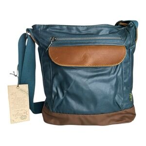 Tsd Brand Urban Light Coated Canvas Crossbody Bag In‎ Color Green New
